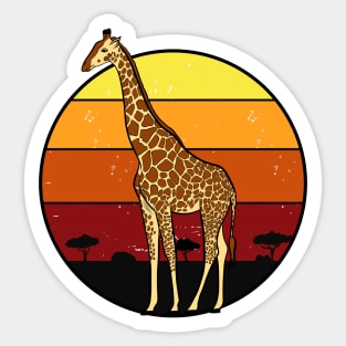 giraffe in the savannah Sticker